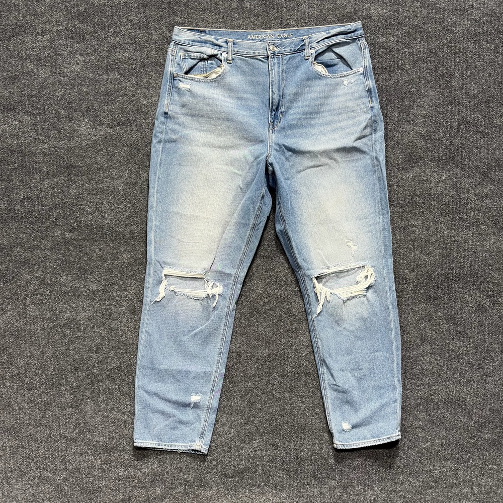 American Eagle Outfitters Jeans Womens 18 Blue High Rise Distressed Denim